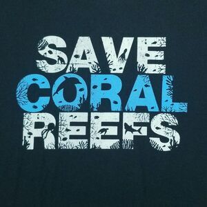 Save Coral Reefs Tshirt Unisex Black Size L Teemill Organic Cotton Reef Alliance
